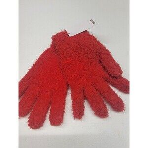 Women's Red Fuzzy Knit Gloves NWT